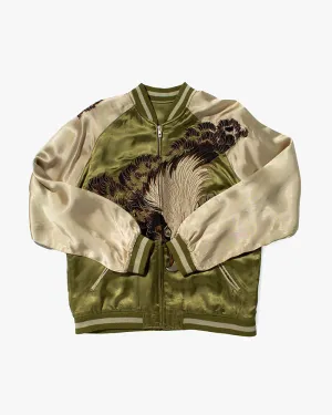 Japanese Repro Souvenir Jacket, Light Green with Eagle - M