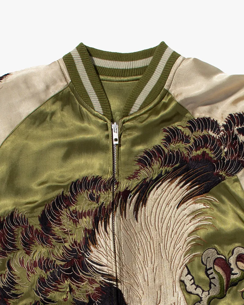Japanese Repro Souvenir Jacket, Light Green with Eagle - M