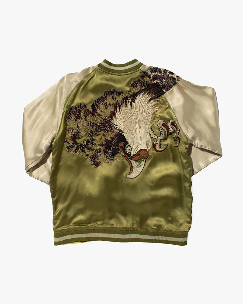 Japanese Repro Souvenir Jacket, Light Green with Eagle - M