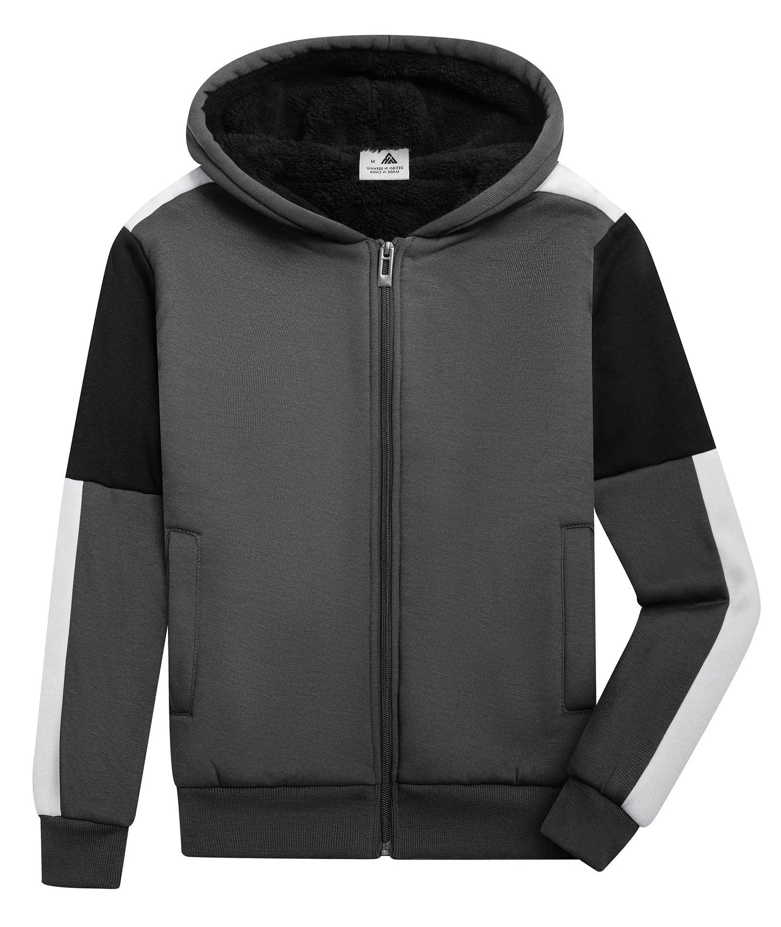 Kid's Long Sleeve Sherpa Lined Fleece Hoodie-ZPK006220