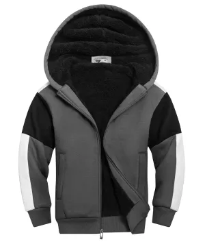 Kid's Long Sleeve Sherpa Lined Fleece Hoodie-ZPK006220