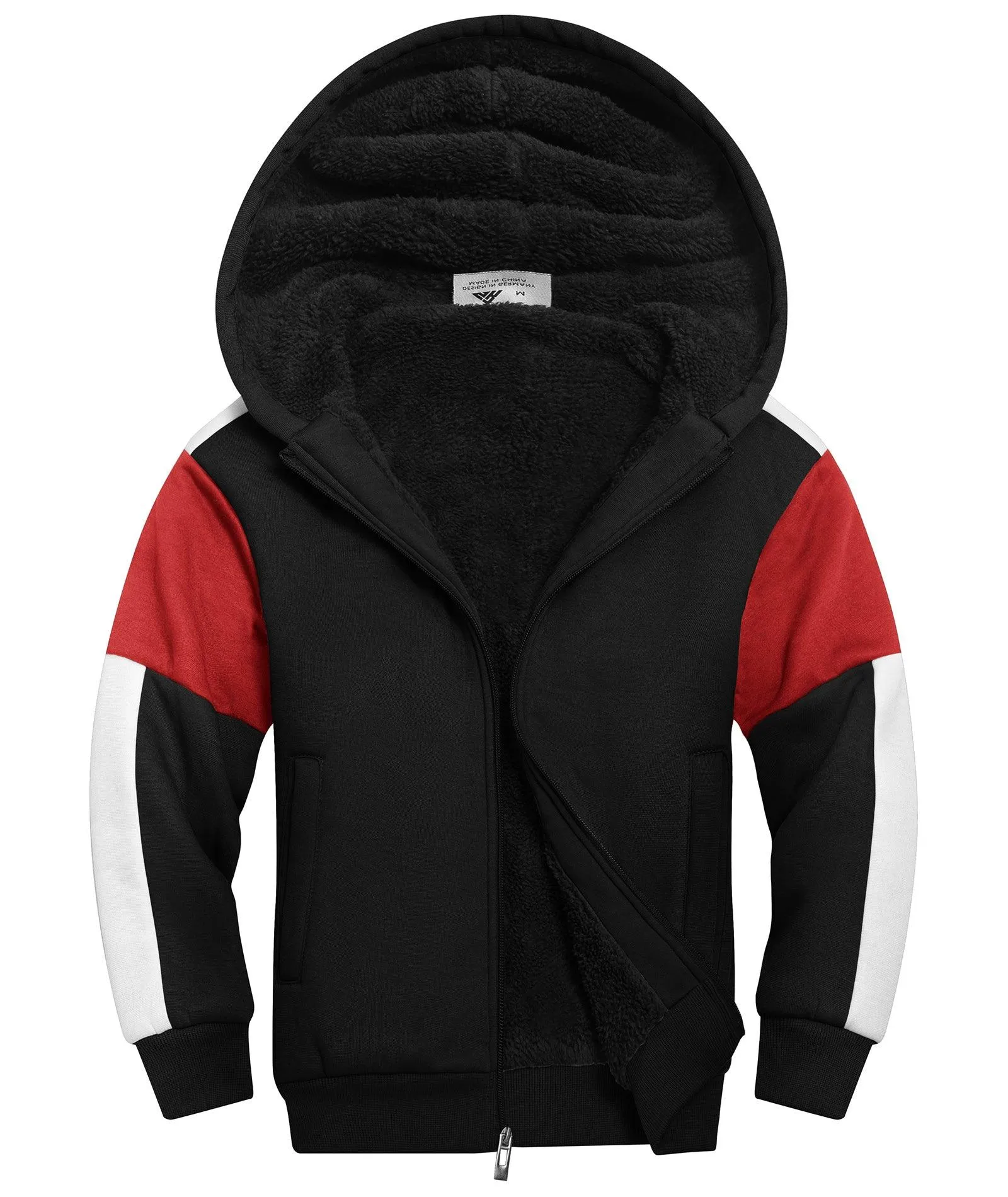 Kid's Long Sleeve Sherpa Lined Fleece Hoodie-ZPK006220