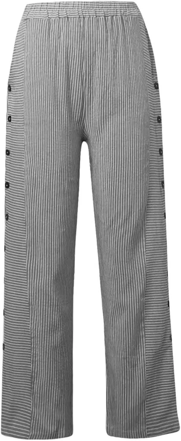 Linen Pants Women Ladies Casual Summer Loose Solid Color Boho Plus Size High Waist Linen Pants Cotton Comfy Lounge Trousers