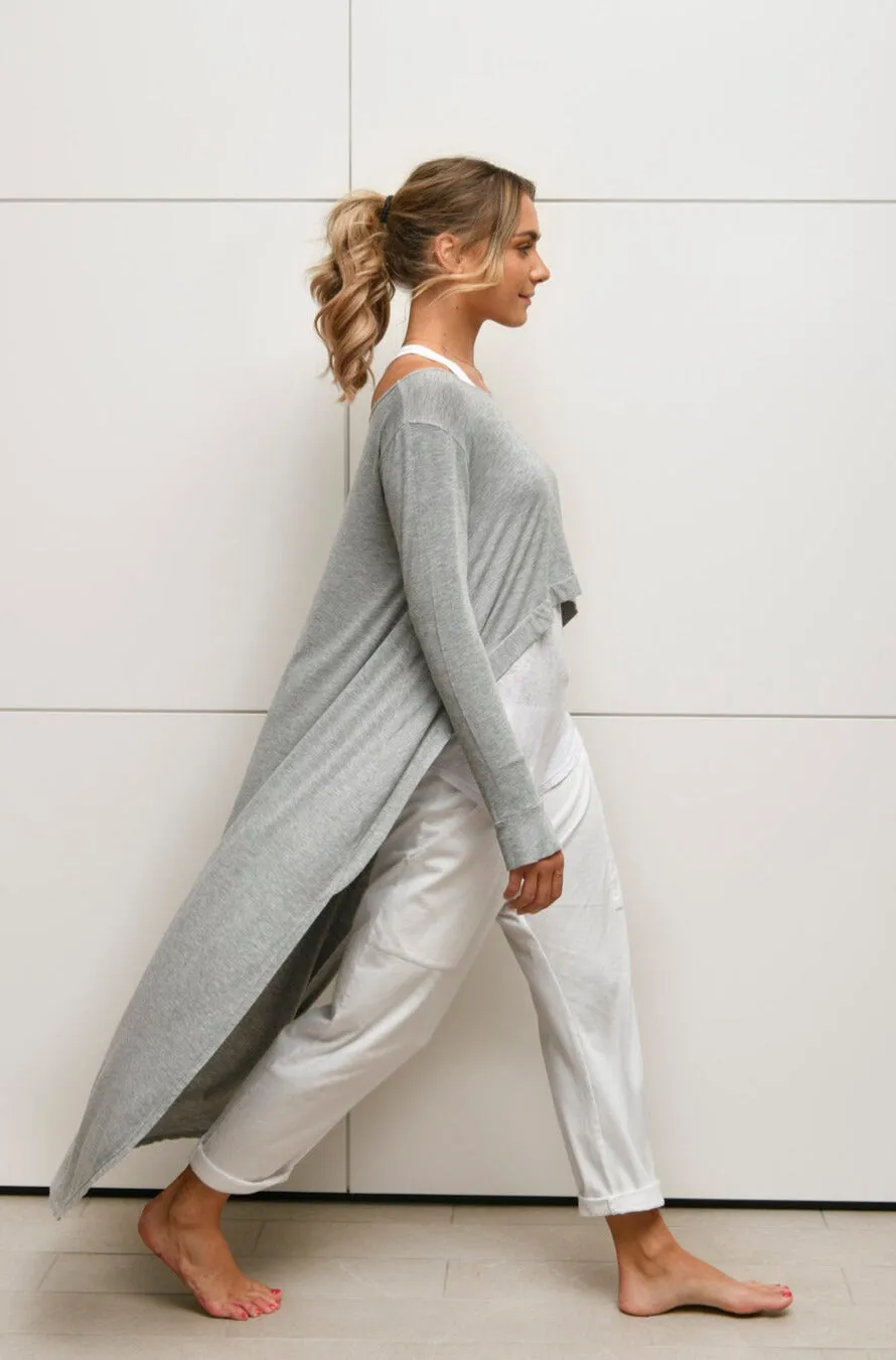 Long Back Top With Long Sleeve