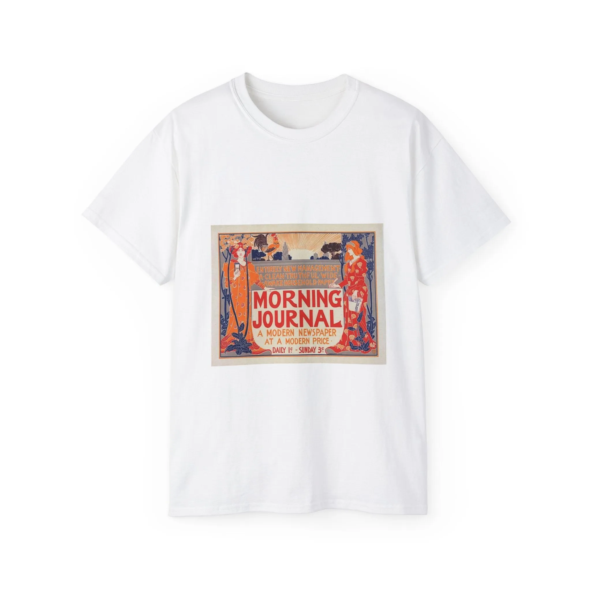 Louis Rhead - Affiche américaine pour le "Morning Journal". White T-Shirt Gildan 2000 Cotton Unisex