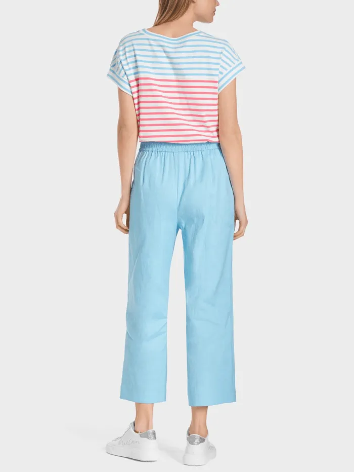 Marc Cain Sports WUSU Linen Trousers In Turquoise WS 81.47 W03 COL 339