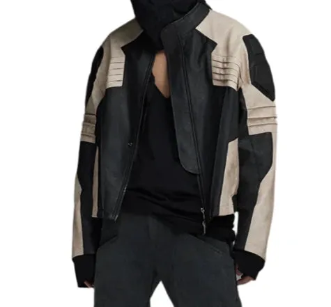 Mauroicardi Patchwork Vegan Leather Jacket