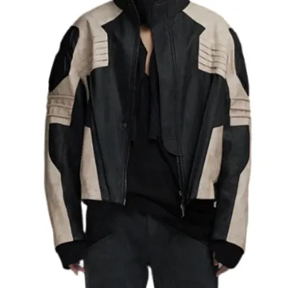 Mauroicardi Patchwork Vegan Leather Jacket