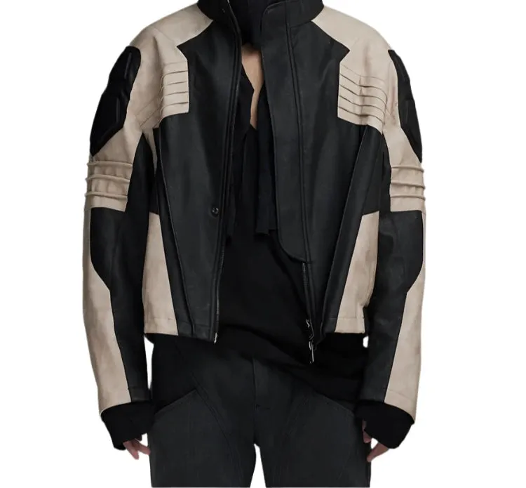 Mauroicardi Patchwork Vegan Leather Jacket