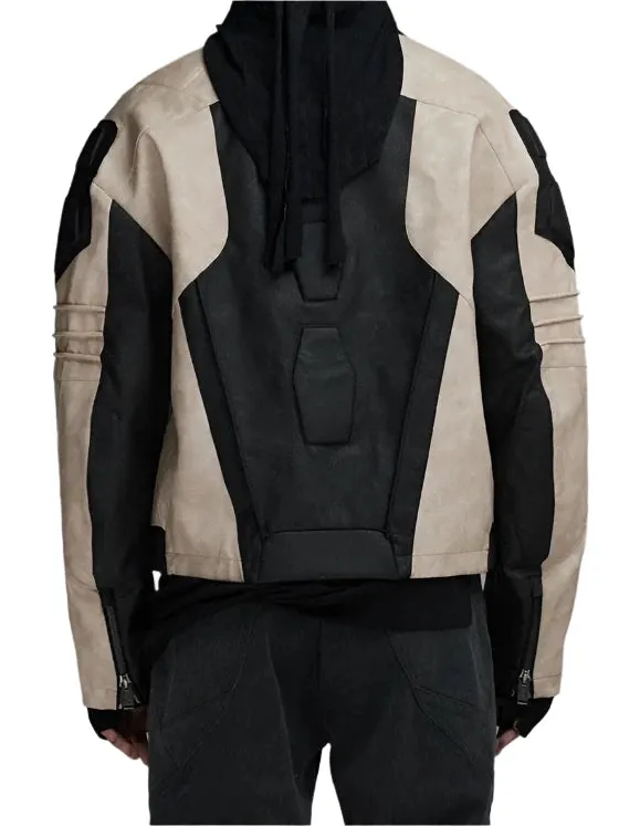 Mauroicardi Patchwork Vegan Leather Jacket