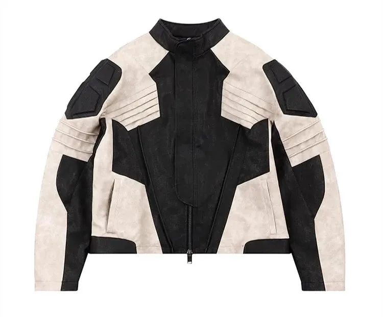 Mauroicardi Patchwork Vegan Leather Jacket