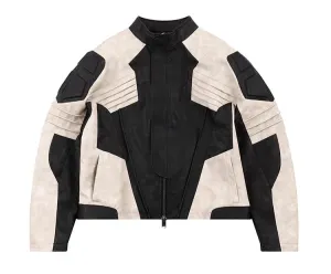 Mauroicardi Patchwork Vegan Leather Jacket