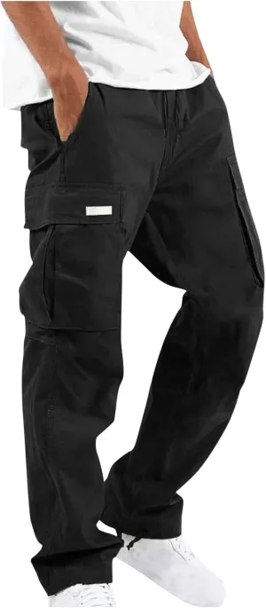 Mens Cargo Pants Relaxed Fit,Man Hiking Pant Training Athletic Sport Sweatpants,Lightweight Pants Men