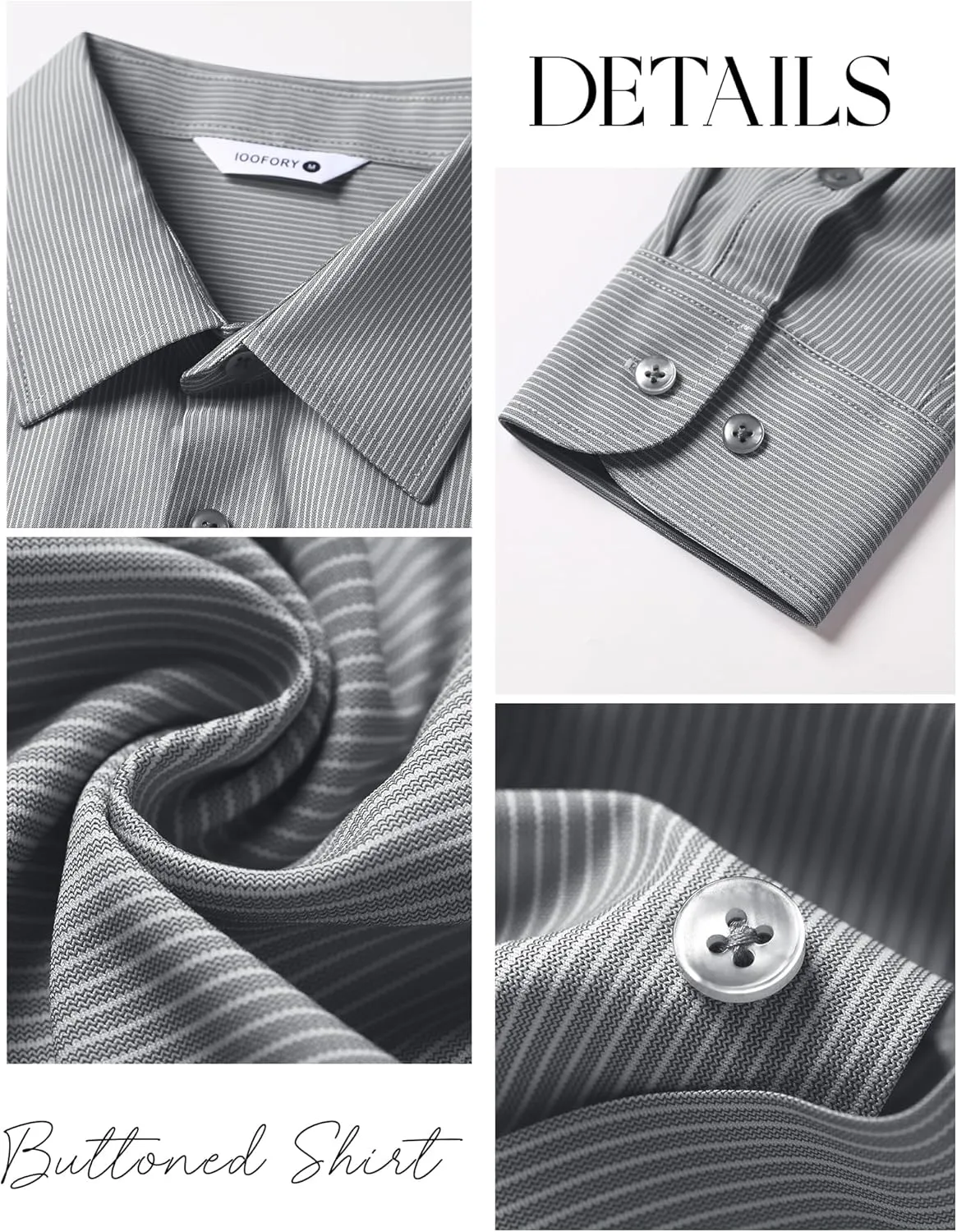 Mens Dress Shirts Long Sleeve Non Iron Breathable Wrinkle Free Stretch Regular Fit Men's Fitted Formal Shirts