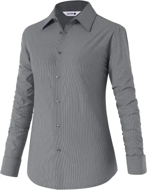 Mens Dress Shirts Long Sleeve Non Iron Breathable Wrinkle Free Stretch Regular Fit Men's Fitted Formal Shirts