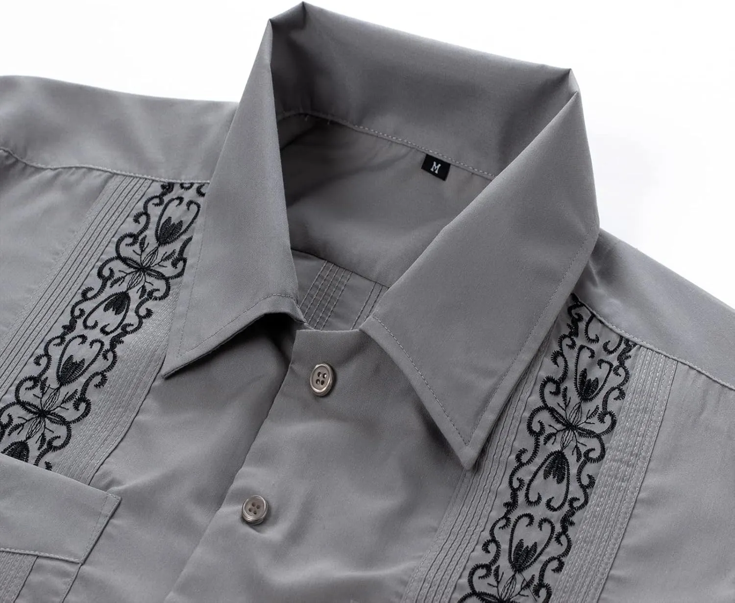 Mens Snap Shirts Casual Guayabera Shirts Short Sleeve