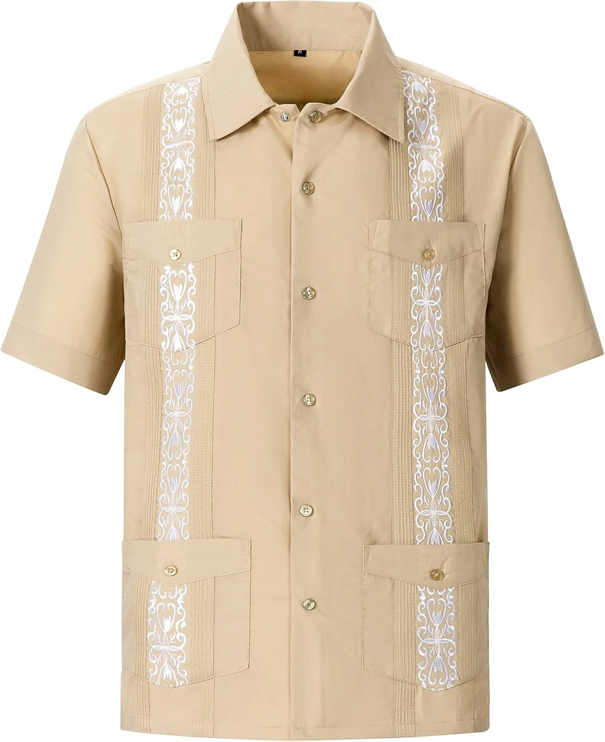Mens Snap Shirts Casual Guayabera Shirts Short Sleeve