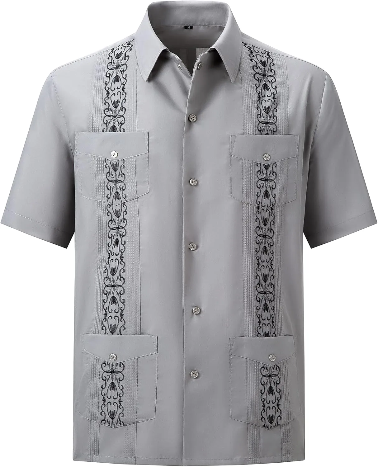 Mens Snap Shirts Casual Guayabera Shirts Short Sleeve