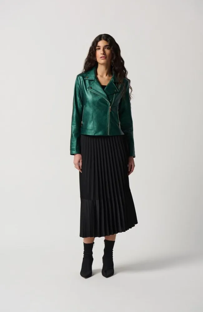 Metallic Faux Leather Jacket