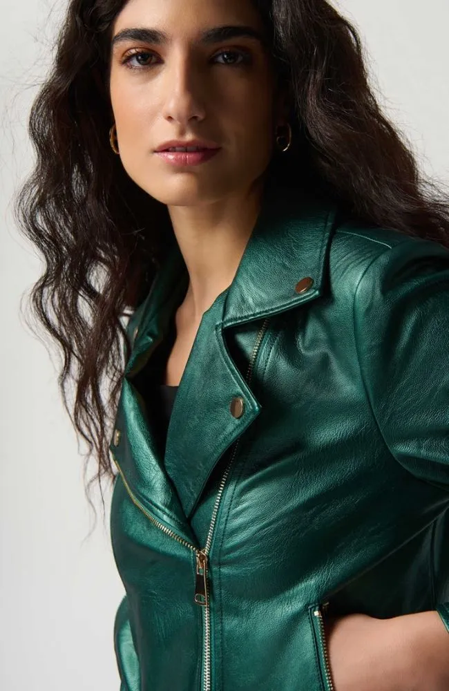 Metallic Faux Leather Jacket