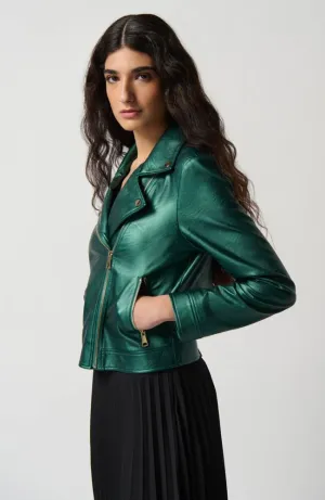 Metallic Faux Leather Jacket