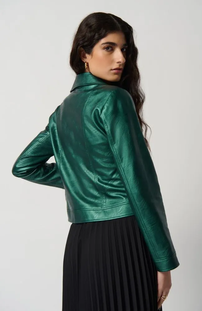 Metallic Faux Leather Jacket