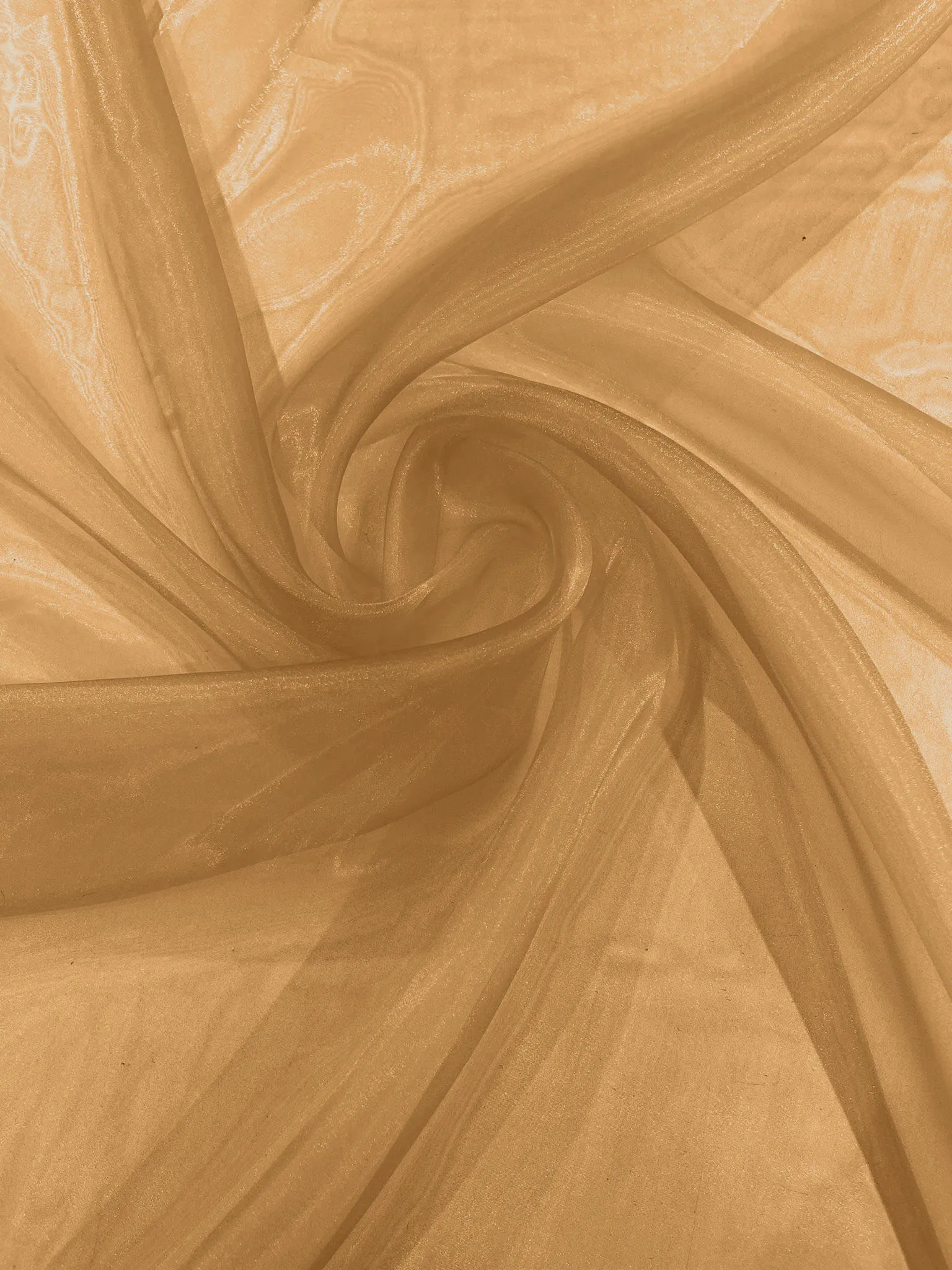 Mocha 58/60"Wide 100% Polyester Soft Light Weight, Sheer Crystal Organza Fabric Sold By The Yard