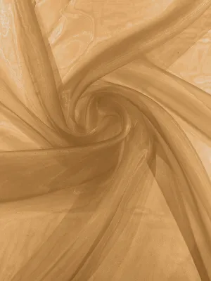 Mocha 58/60"Wide 100% Polyester Soft Light Weight, Sheer Crystal Organza Fabric Sold By The Yard