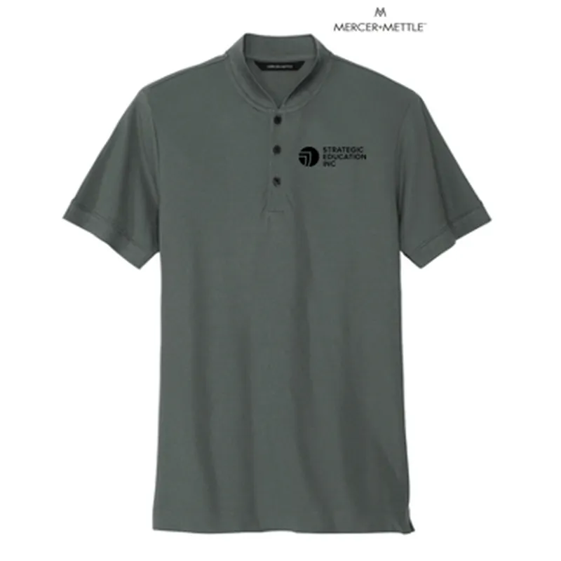 NEW - Mercer Mettle Stretch Pique Henley - Anchor Grey