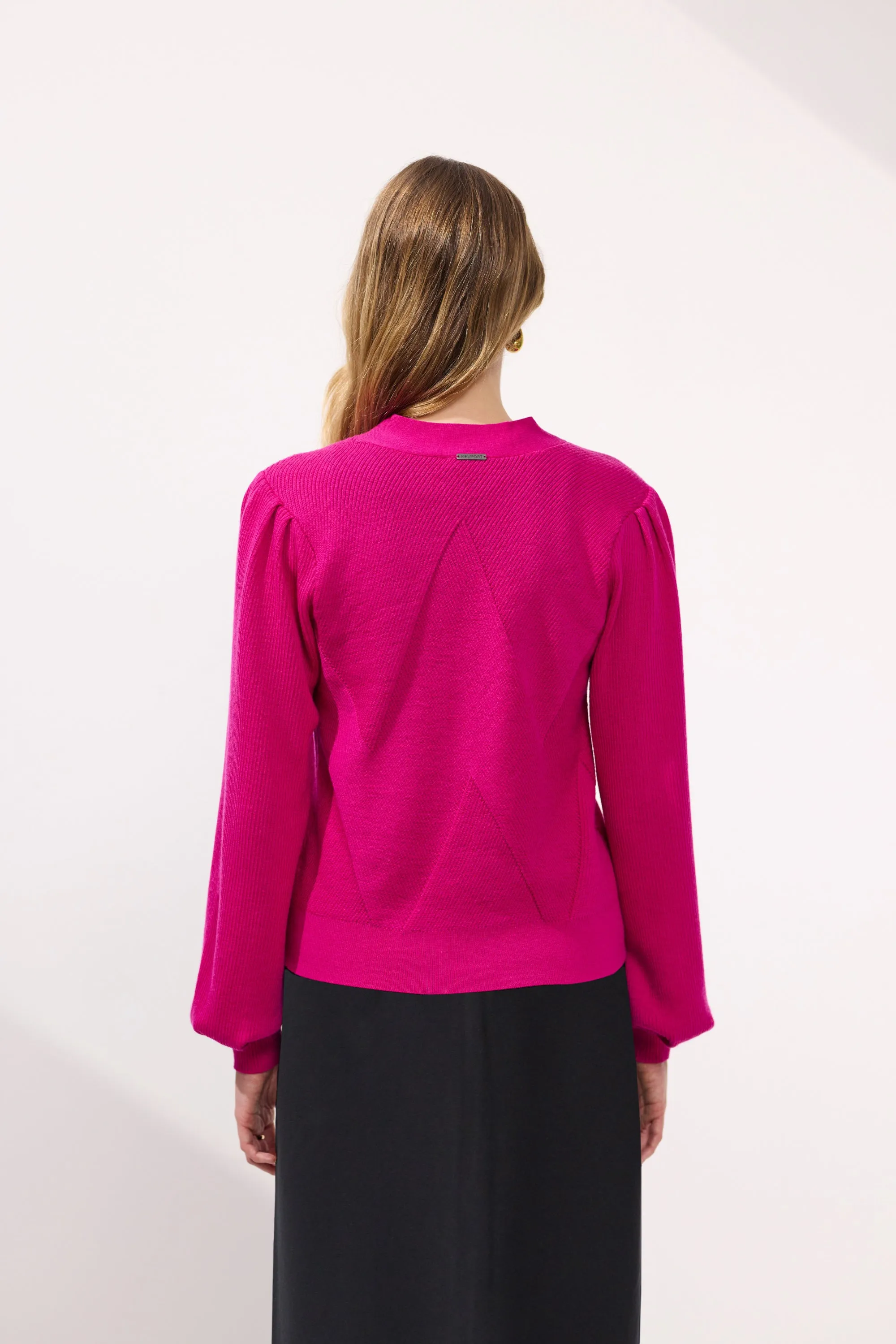 Newport - Pine Merino Cardigan - NP29196 - Bright Pink