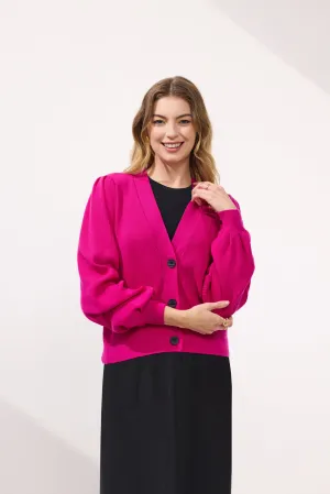 Newport - Pine Merino Cardigan - NP29196 - Bright Pink