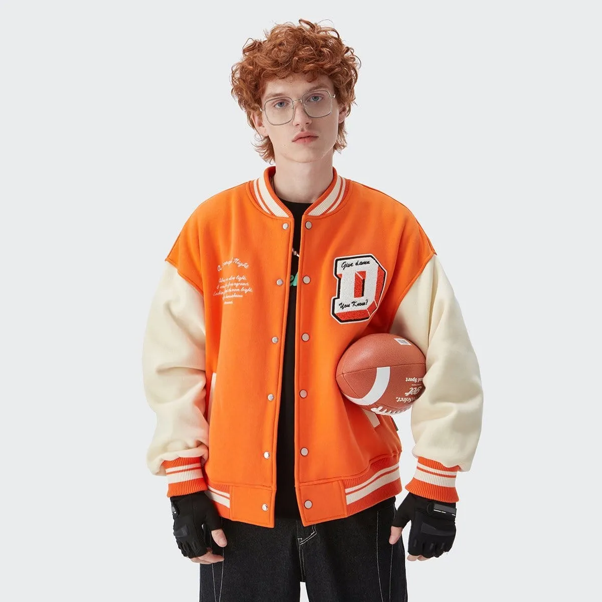 Orange Varsity Jacket "Damn"