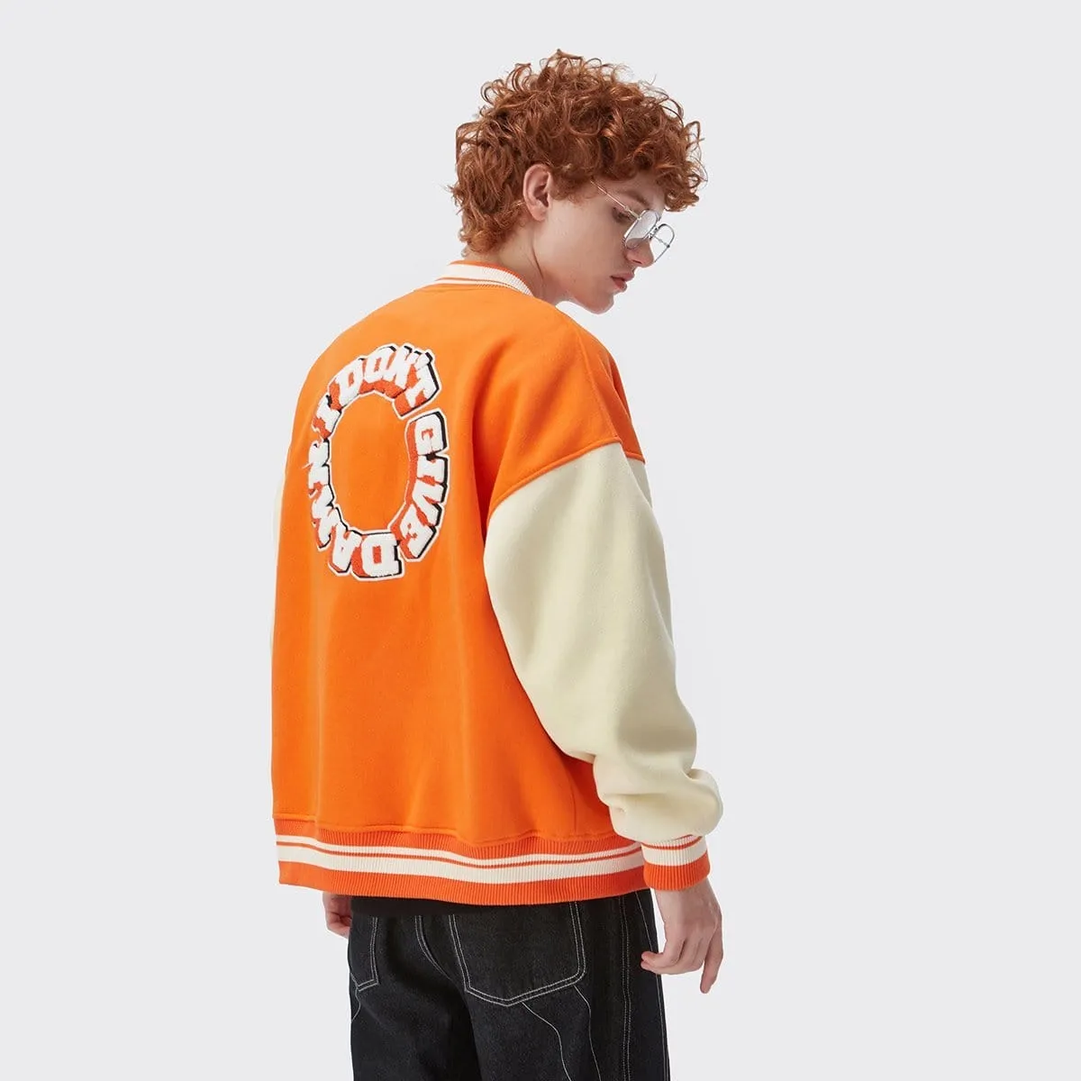 Orange Varsity Jacket "Damn"
