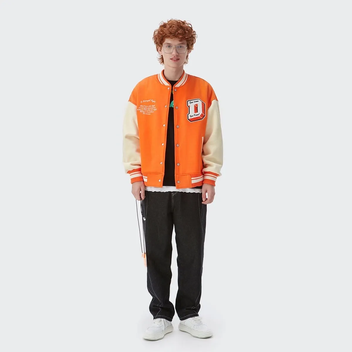Orange Varsity Jacket "Damn"