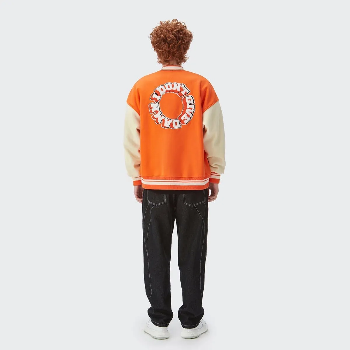 Orange Varsity Jacket "Damn"