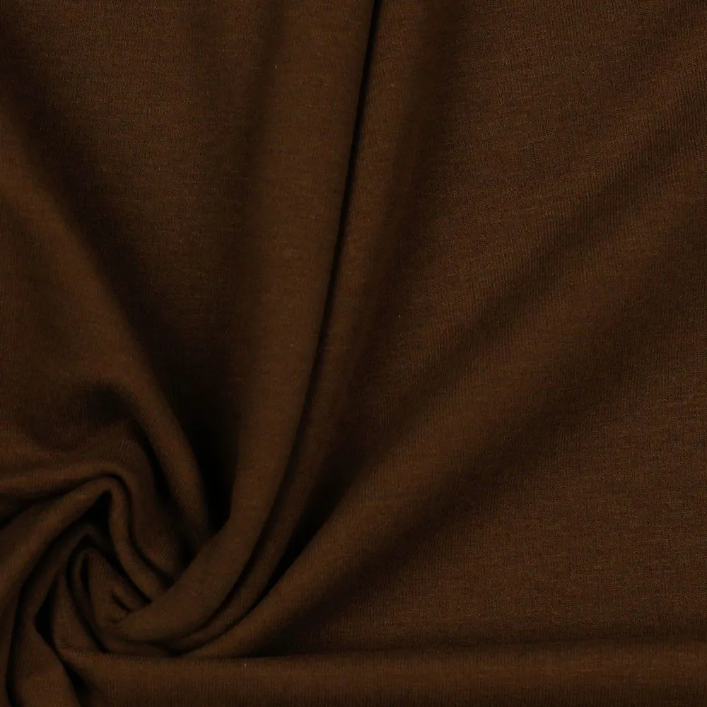 Peach Soft GOTS Organic Cotton Sweat-shirting in Brown