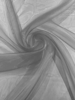 Pewter 58/60"Wide 100% Polyester Soft Light Weight, Sheer Crystal Organza Fabric Sold By The Yard