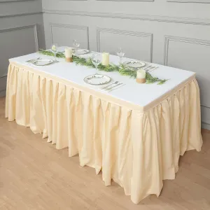 Polyester Table Skirt 17ft Beige - Stylish Pleated Table Cover