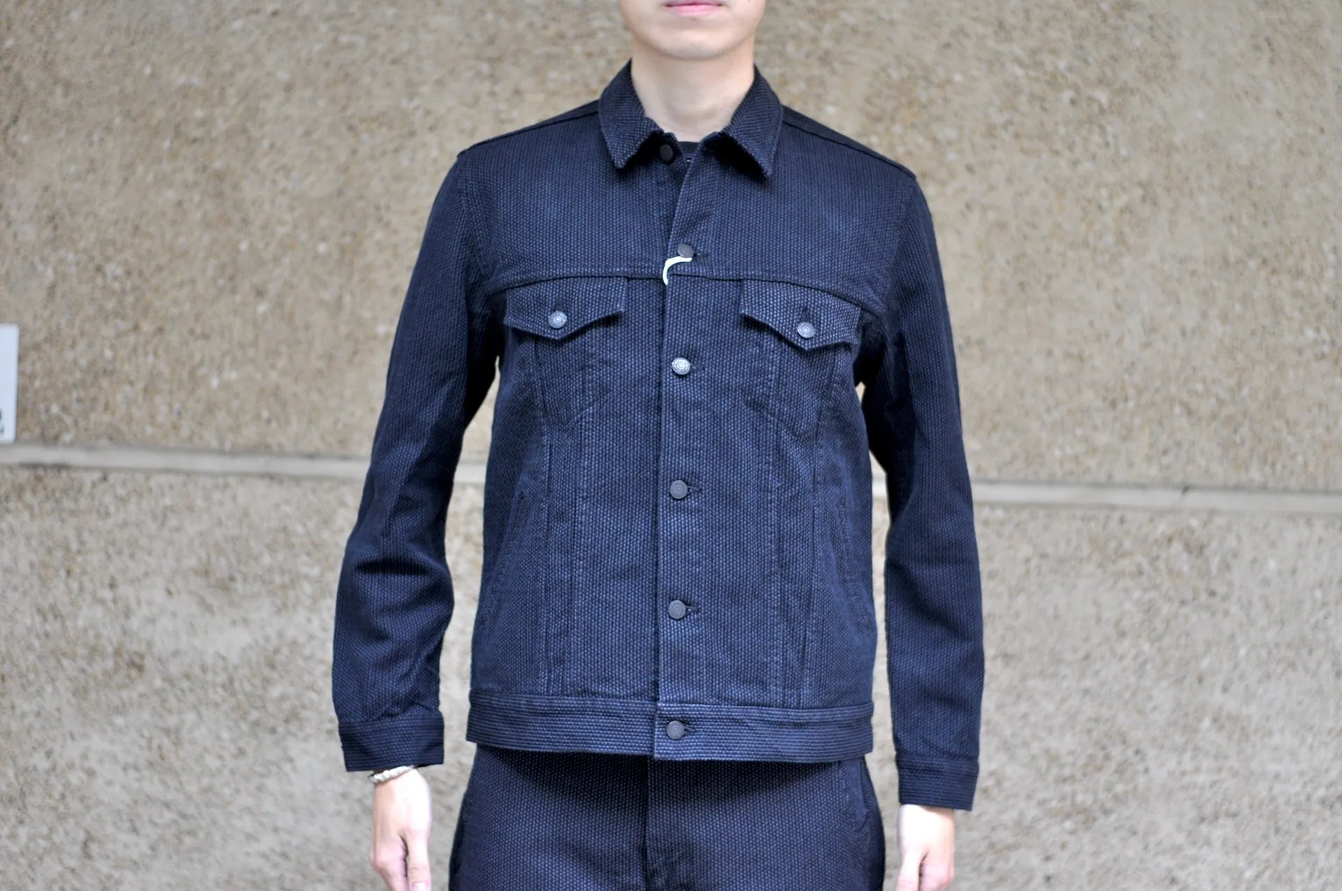 Pure Blue Japan 14oz Sashiko Type 3 Jacket (Black)