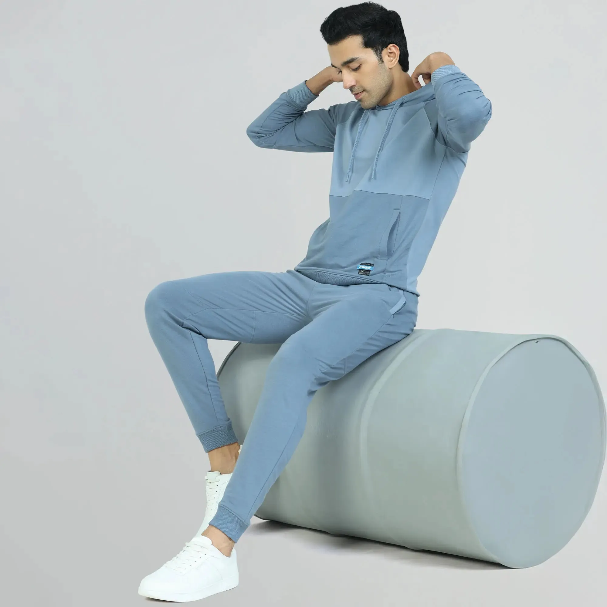 Quest French Terry Cotton Hoodies Ice Blue