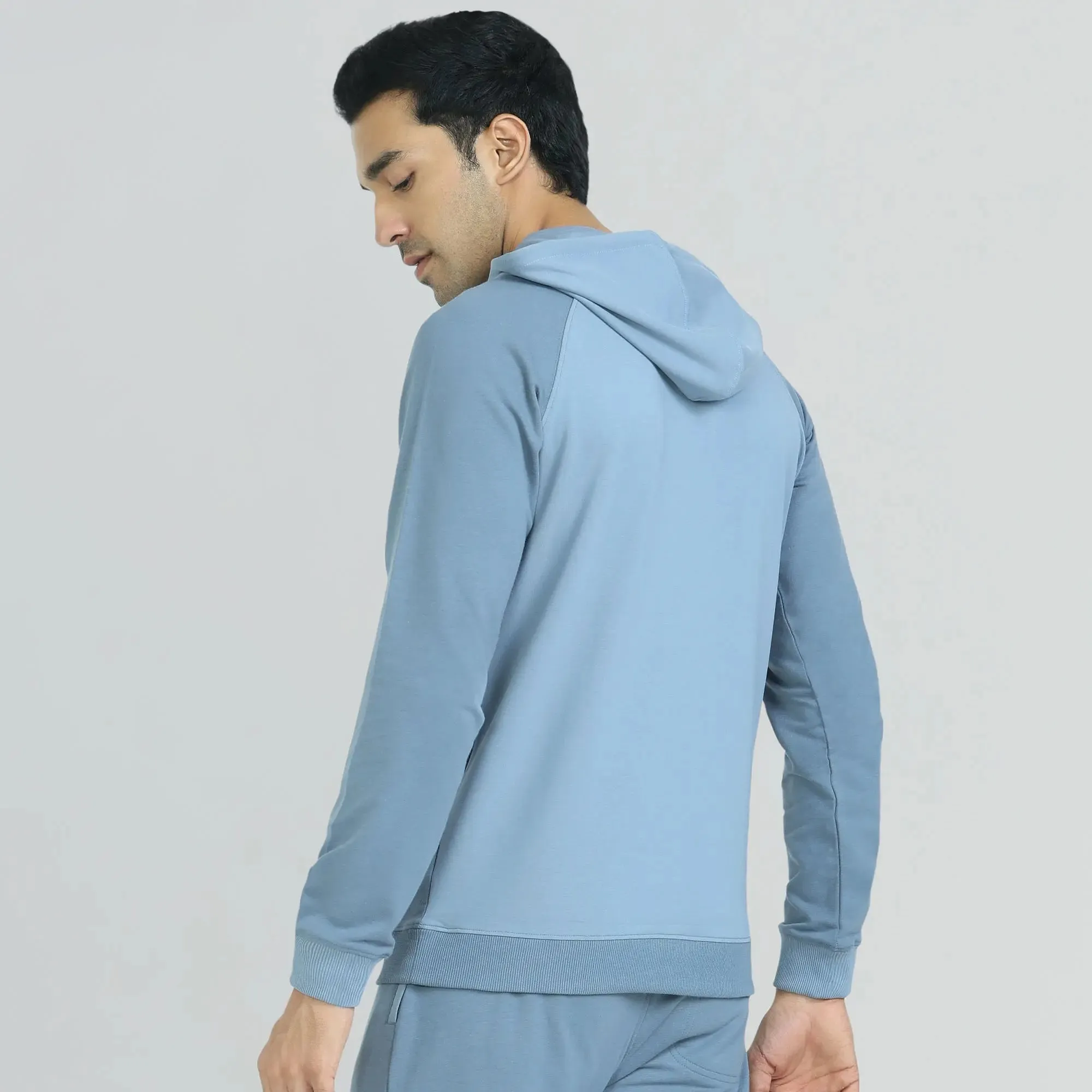 Quest French Terry Cotton Hoodies Ice Blue
