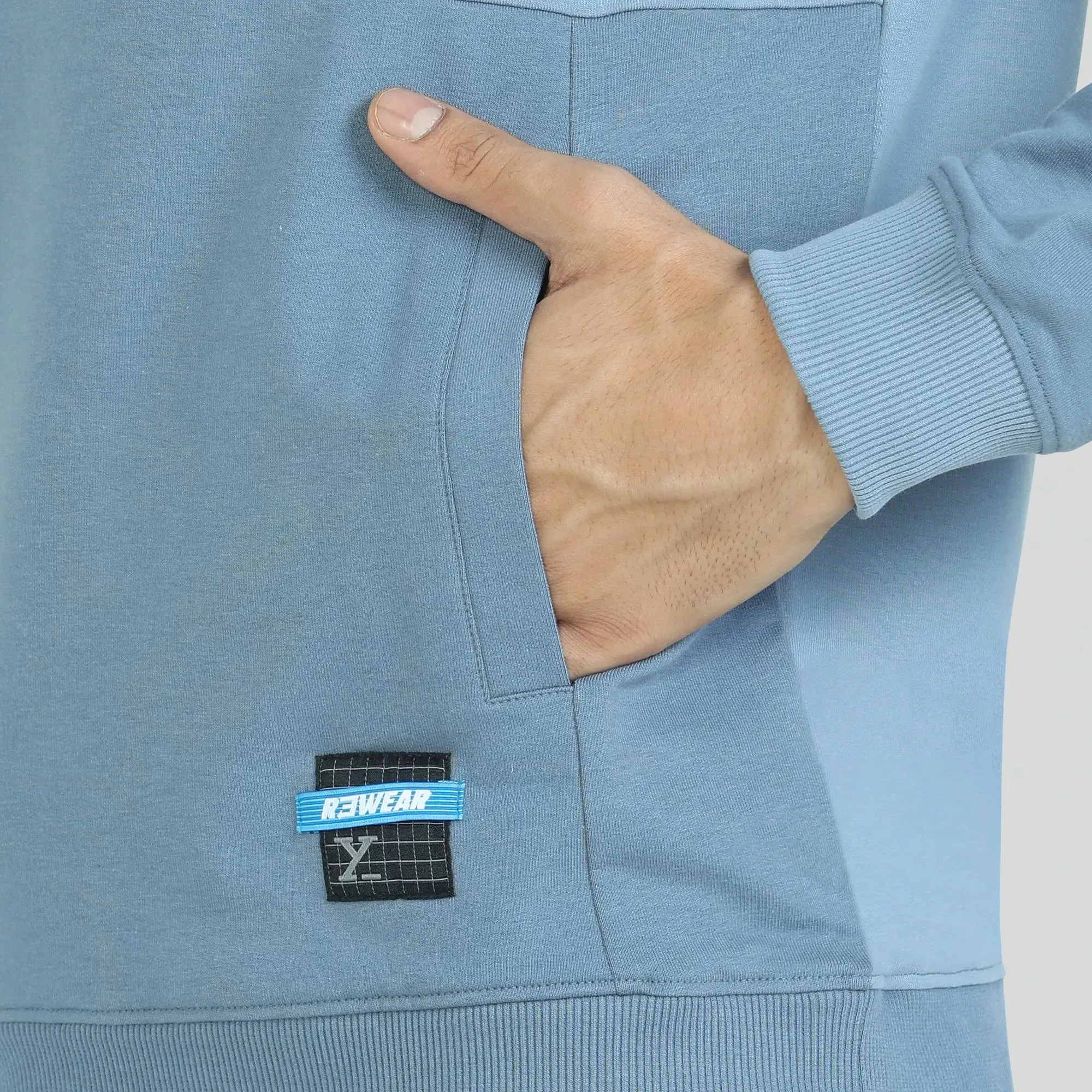 Quest French Terry Cotton Hoodies Ice Blue