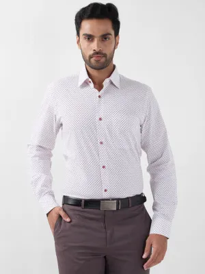 Raymond Men Blue Printed Regular Fit Cotton Blend Formal Shirts