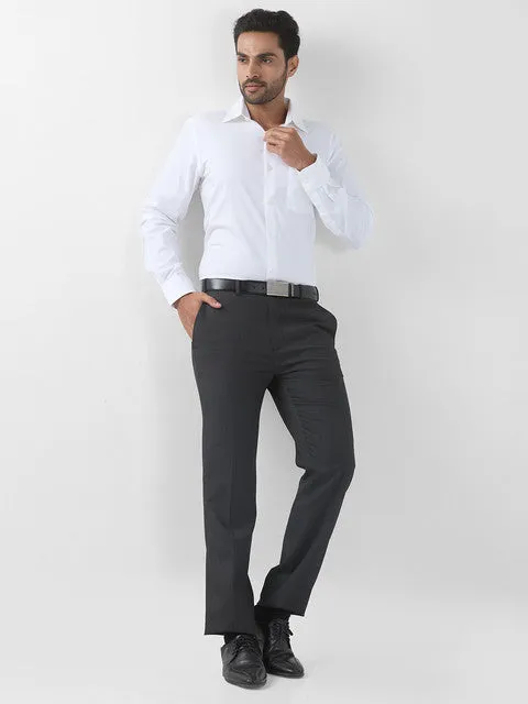 Raymond Men White Solid Contemporary Fit Cotton Stain Proff Formal Shirt