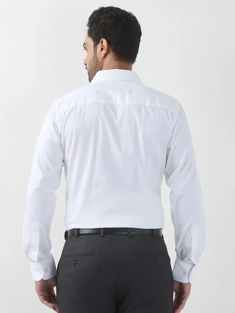 Raymond Men White Solid Contemporary Fit Cotton Stain Proff Formal Shirt