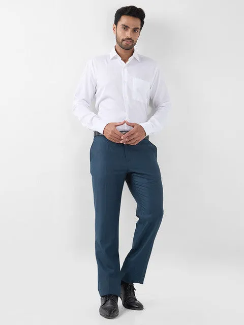 Raymond Men White Solid Contemporary Fit Cotton Wrinkle Free Formal Shirt