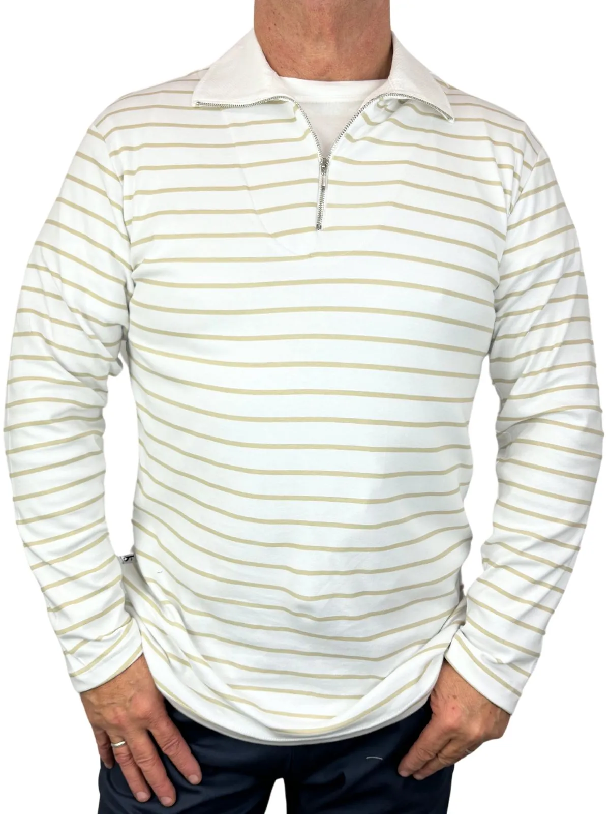 Riviera Caramel Zip Polo
