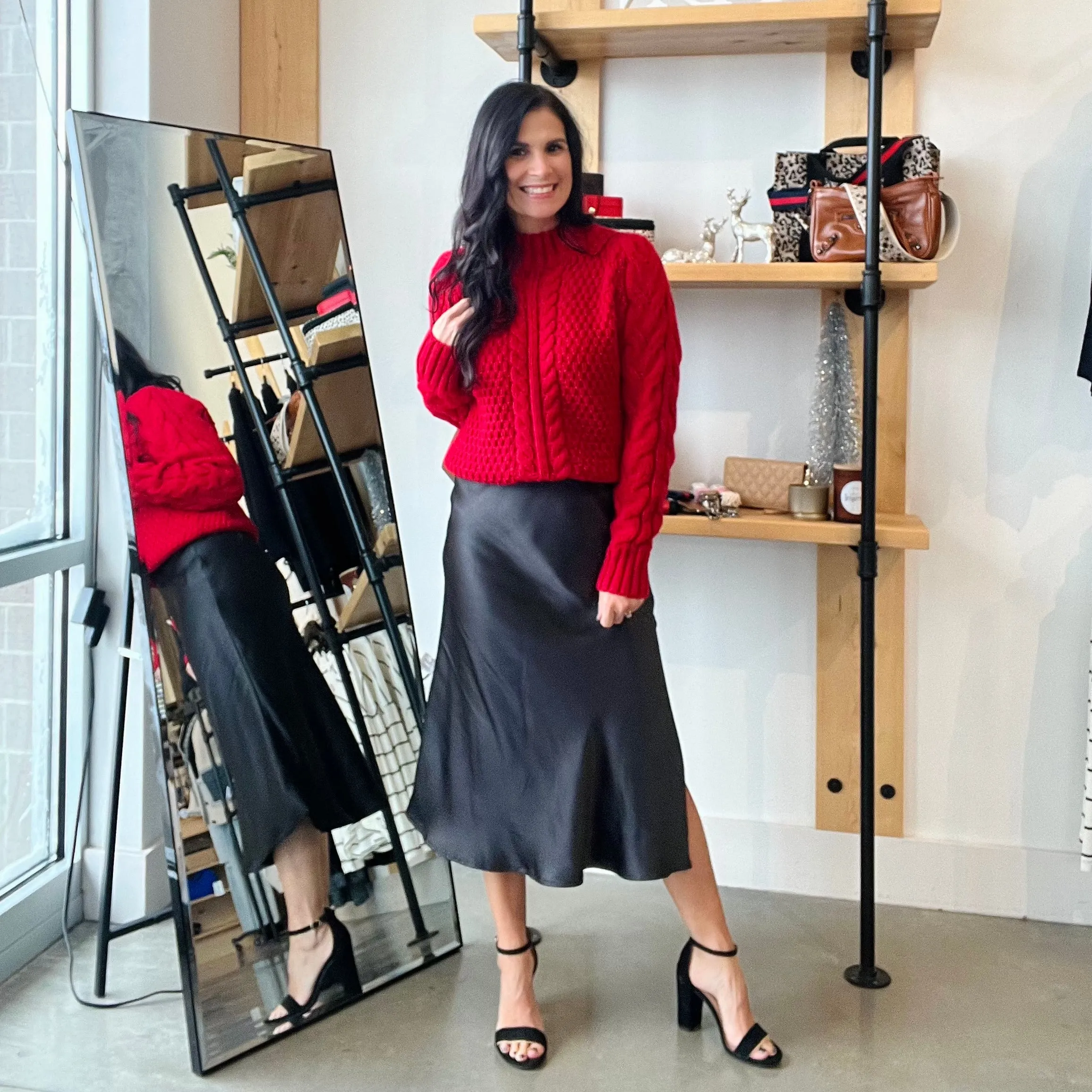Satin Midi Skirt