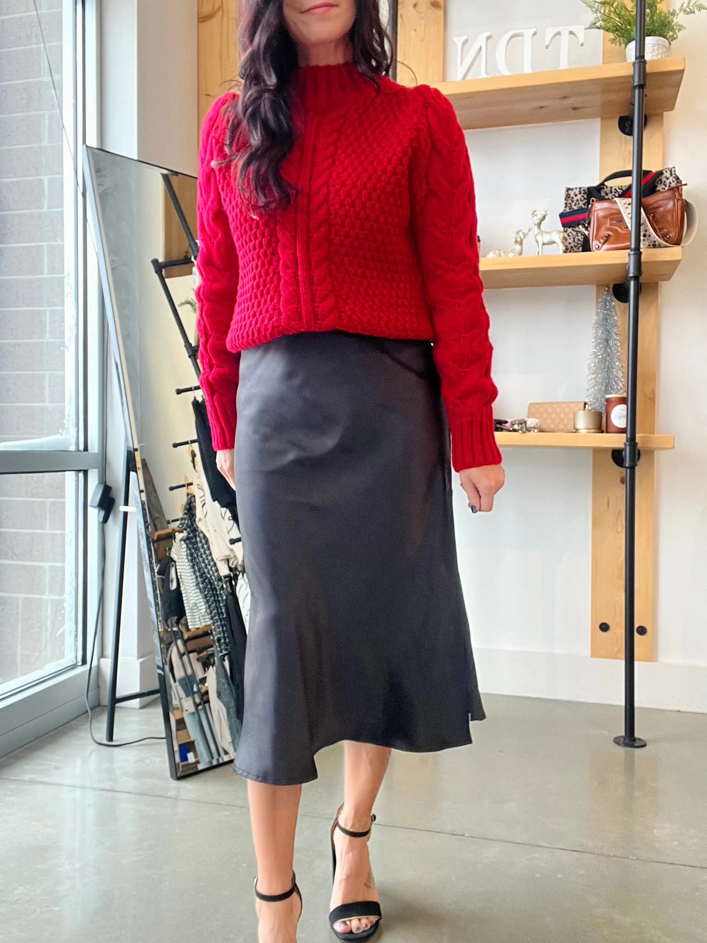 Satin Midi Skirt