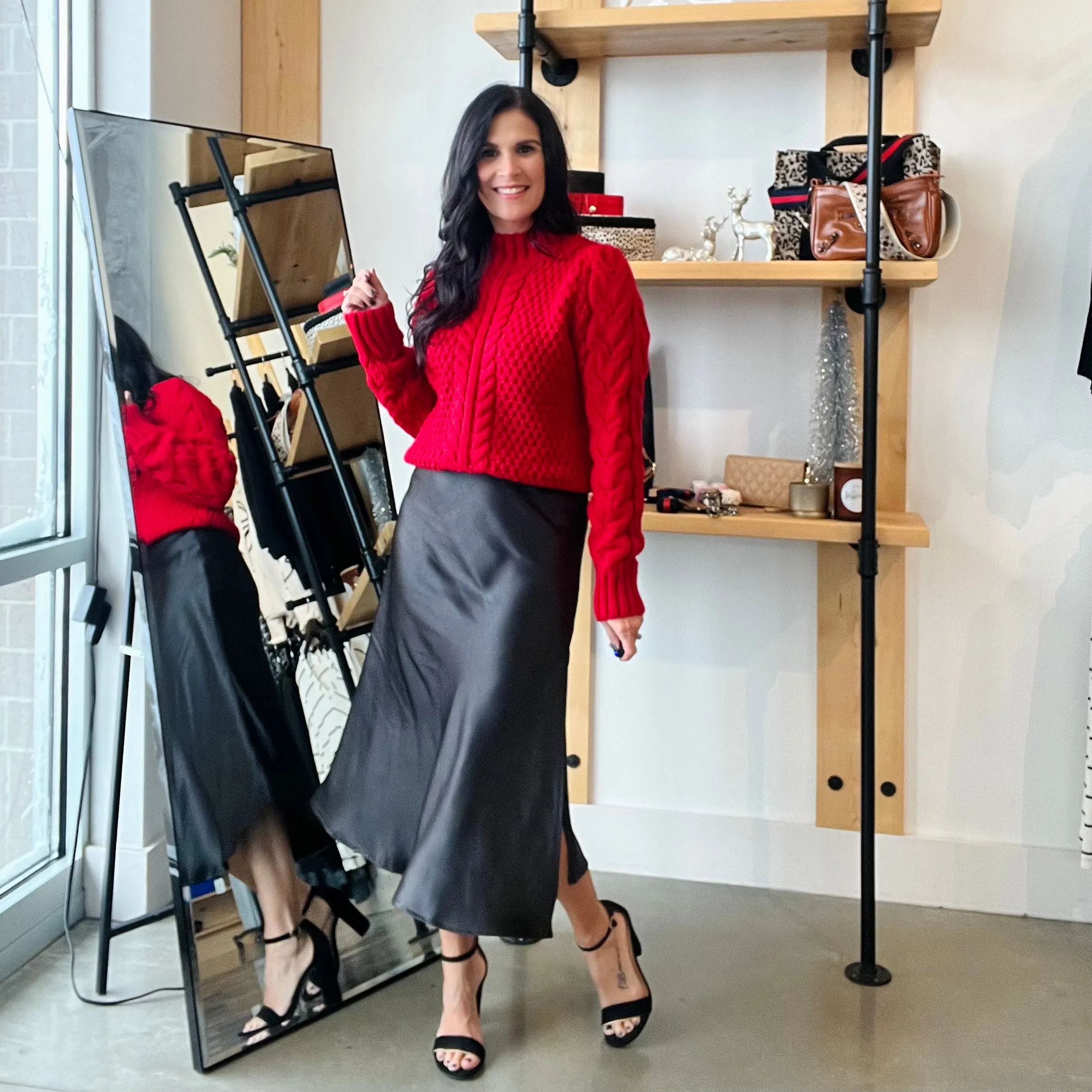 Satin Midi Skirt